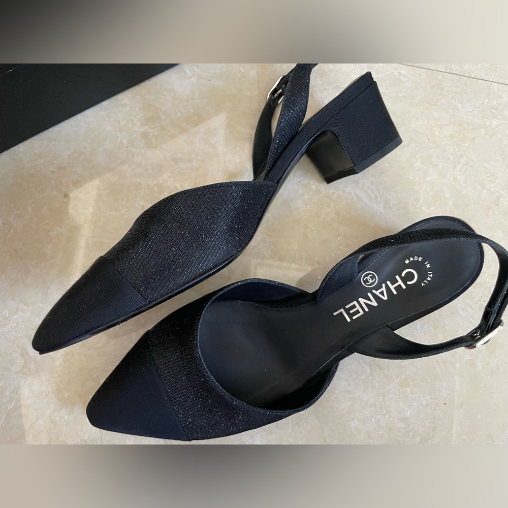 Chanel Women's Black Slingback Shoes